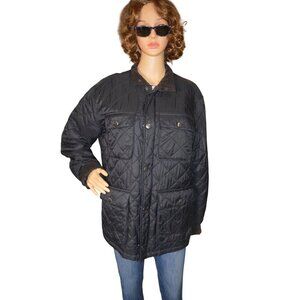 Old Navy Quilted Puffer Barn Jacket Black Brown Men's Size L Cabincore Gorpcore